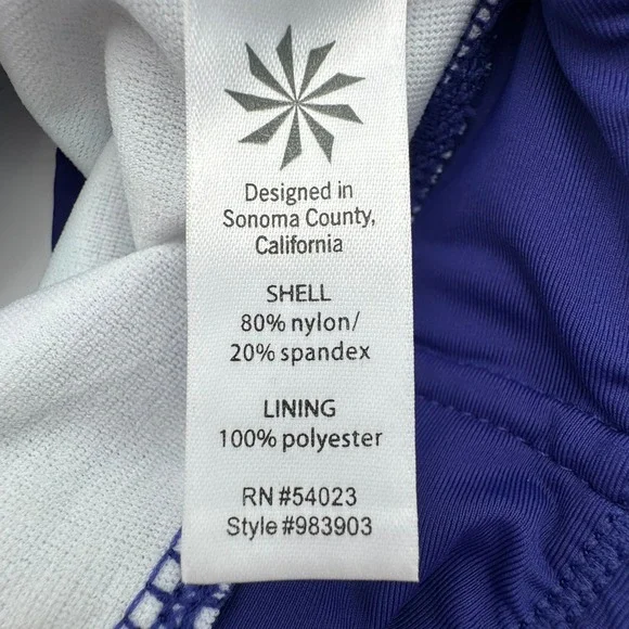 ATHLETA Women's Medium Blue Purple Belize Dolphin Swim Shorts Swim Bikini Bottom - Picture 6 of 9